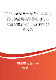 2024-2030年全球与中国风力发电储能用铅酸蓄电池行业发展全面调研与未来趋势分析报告