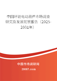 中国环链电动葫芦市场调查研究及发展前景报告(2025-2031年) 中国环链电动葫芦市场调查研究及发展前景报告(2025-2031年)
