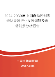 2024-2030年中国自动控制系统防雷器行业发展调研及市场前景分析报告