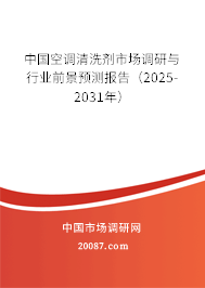 中国空调清洗剂市场调研与行业前景预测报告(2025-2031年) 中国空调清洗剂市场调研与行业前景预测报告(2025-2031年)