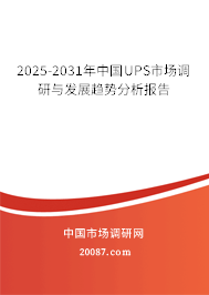 2025-2031年中国UPS市场调研与发展趋势分析报告 2025-2031年中国UPS市场调研与发展趋势分析报告