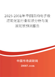 2025-2031年中国高纯电子级过氧化氢行业现状分析与发展前景预测报告 2025-2031年中国高纯电子级过氧化氢行业现状分析与发展前景预测报告