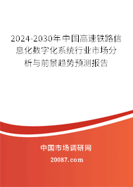 2024-2030年中国高速铁路信息化数字化系统行业市场分析与前景趋势预测报告