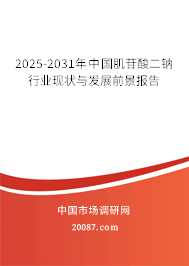 2025-2031年中国肌苷酸二钠行业现状与发展前景报告 2025-2031年中国肌苷酸二钠行业现状与发展前景报告