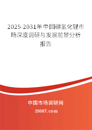 2025-2031年中国硼氢化锂市场深度调研与发展前景分析报告 2025-2031年中国硼氢化锂市场深度调研与发展前景分析报告
