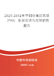 2025-2031年中国全氟烷氧基(PFA)发展现状与前景趋势报告 2025-2031年中国全氟烷氧基(PFA)发展现状与前景趋势报告