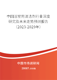 中国浴室用清洁剂行业深度研究及未来走势预测报告（2023-2029年）