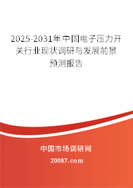 2025-2031年中国电子压力开关行业现状调研与发展前景预测报告 2025-2031年中国电子压力开关行业现状调研与发展前景预测报告