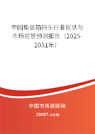 中国集装箱码头行业现状与市场前景预测报告(2025-2031年) 中国集装箱码头行业现状与市场前景预测报告(2025-2031年)