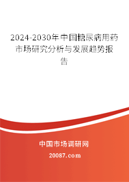 2024-2030年中国糖尿病用药市场研究分析与发展趋势报告