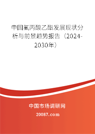 中国氟丙酸乙酯发展现状分析与前景趋势报告（2024-2030年）