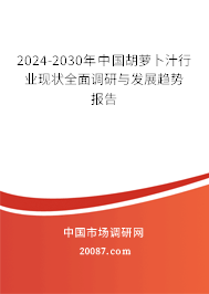 2024-2030年中国胡萝卜汁行业现状全面调研与发展趋势报告