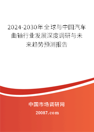 2024-2030年全球与中国汽车曲轴行业发展深度调研与未来趋势预测报告