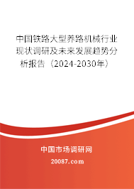 中国铁路大型养路机械行业现状调研及未来发展趋势分析报告（2024-2030年）