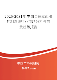 2025-2031年中国自适应巡航控制系统行业市场分析与前景趋势报告 2025-2031年中国自适应巡航控制系统行业市场分析与前景趋势报告
