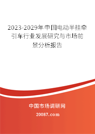 2023-2029年中国电动半挂牵引车行业发展研究与市场前景分析报告