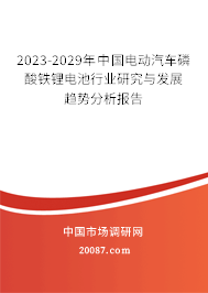 2023-2029年中国电动汽车磷酸铁锂电池行业研究与发展趋势分析报告