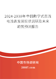 2024-2030年中国数字式直流电流表发展现状调研及未来趋势预测报告