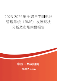 2023-2029年全球与中国电池管理系统（BMS）发展现状分析及市场前景报告