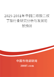 2025-2031年中国二碳酸二叔丁酯行业研究分析与发展前景预测 2025-2031年中国二碳酸二叔丁酯行业研究分析与发展前景预测
