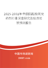 2025-2031年中国铝阳极氧化药剂行业深度研究及投资前景预测报告 2025-2031年中国铝阳极氧化药剂行业深度研究及投资前景预测报告