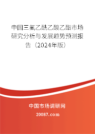 中国三氟乙酰乙酸乙酯市场研究分析与发展趋势预测报告（2024年版）