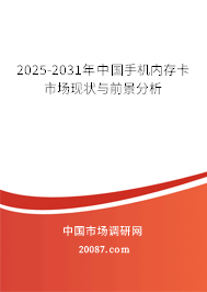 2025-2031年中国手机内存卡市场现状与前景分析 2025-2031年中国手机内存卡市场现状与前景分析