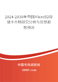 2024-2030年中国MicroSD存储卡市场研究分析与前景趋势预测