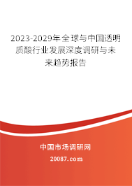 2023-2029年全球与中国透明质酸行业发展深度调研与未来趋势报告