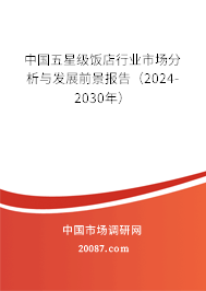 中国五星级饭店行业市场分析与发展前景报告（2024-2030年）