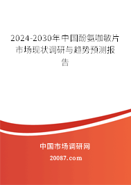 2024-2030年中国酚氨咖敏片市场现状调研与趋势预测报告