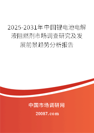 2025-2031年中国锂电池电解液阻燃剂市场调查研究及发展前景趋势分析报告 2025-2031年中国锂电池电解液阻燃剂市场调查研究及发展前景趋势分析报告