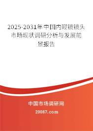 2025-2031年中国内窥镜镜头市场现状调研分析与发展前景报告 2025-2031年中国内窥镜镜头市场现状调研分析与发展前景报告