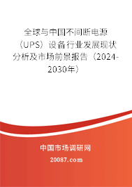 全球与中国不间断电源（UPS）设备行业发展现状分析及市场前景报告（2024-2030年）