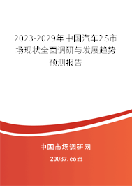 2023-2029年中国汽车2S市场现状全面调研与发展趋势预测报告