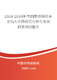 2024-2030年中国整体硬质合金钻头市场研究分析与发展趋势预测报告