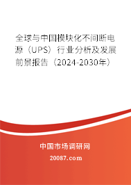 全球与中国模块化不间断电源（UPS）行业分析及发展前景报告（2024-2030年）