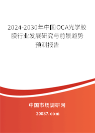 2024-2030年中国OCA光学胶膜行业发展研究与前景趋势预测报告