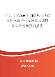 2024-2030年中国速热式快速电热水器行业发展现状调研及未来走势预测报告