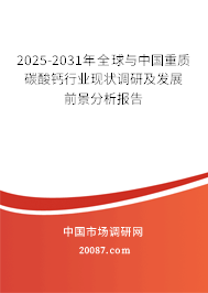2025-2031年全球与中国重质碳酸钙行业现状调研及发展前景分析报告 2025-2031年全球与中国重质碳酸钙行业现状调研及发展前景分析报告