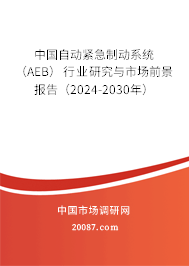 中国自动紧急制动系统（AEB）行业研究与市场前景报告（2024-2030年）