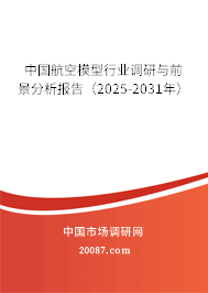 中国航空模型行业调研与前景分析报告(2025-2031年) 中国航空模型行业调研与前景分析报告(2025-2031年)