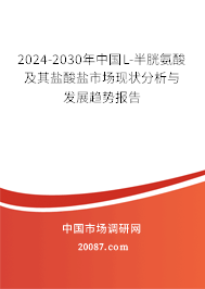 2024-2030年中国L-半胱氨酸及其盐酸盐市场现状分析与发展趋势报告