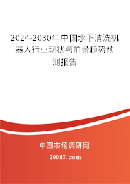 2024-2030年中国水下清洗机器人行业现状与前景趋势预测报告