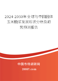 2024-2030年全球与中国固体玉米糖浆发展现状分析及趋势预测报告