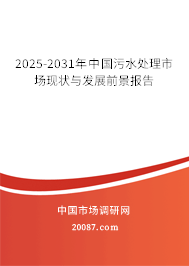 2025-2031年中国污水处理市场现状与发展前景报告 2025-2031年中国污水处理市场现状与发展前景报告