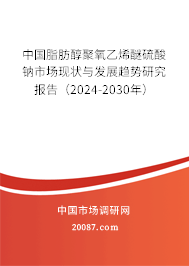 中国脂肪醇聚氧乙烯醚硫酸钠市场现状与发展趋势研究报告（2024-2030年）