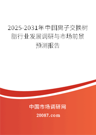2025-2031年中国离子交换树脂行业发展调研与市场前景预测报告 2025-2031年中国离子交换树脂行业发展调研与市场前景预测报告