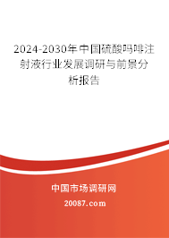 2024-2030年中国硫酸吗啡注射液行业发展调研与前景分析报告