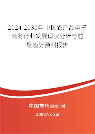 2024-2030年中国农产品电子商务行业发展现状分析与前景趋势预测报告